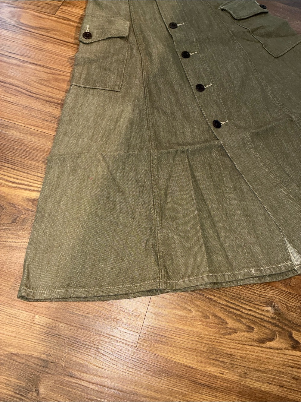 RRL Olive Slub-Denim Skirt - Picture 6 of 16
